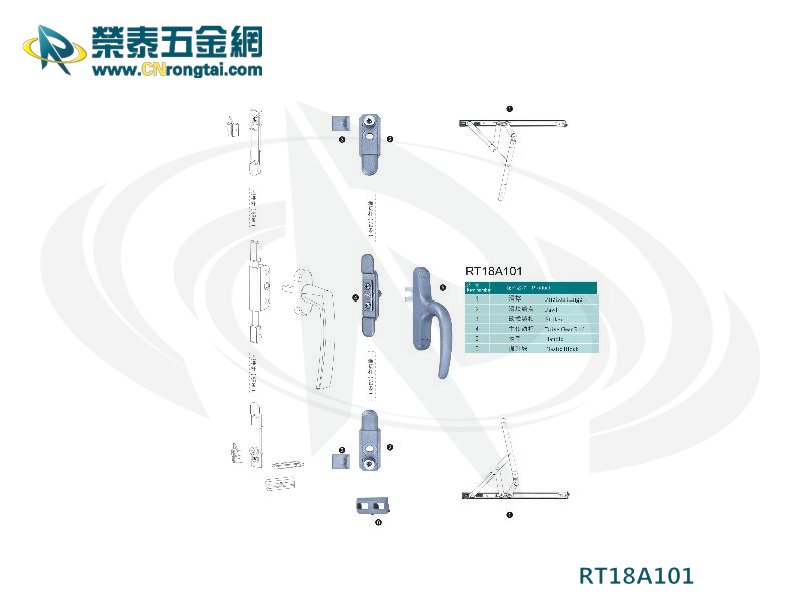 外平开窗欧标外平开窗两点锁组件