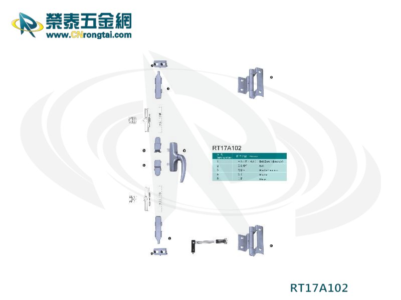 欧标双向内平开窗两点锁